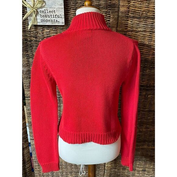 Esprit Vintage (Deadstock) Full Zip Long Sleeve 100% Cotton Mock Collar Red Card - Picture 7 of 11